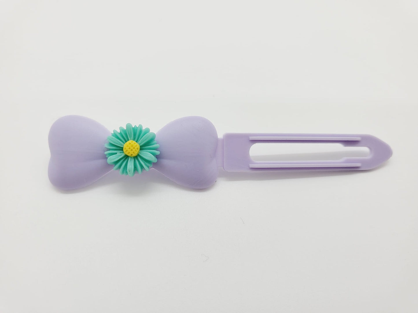 Aqua Daisy Flower Top Knot Clip
