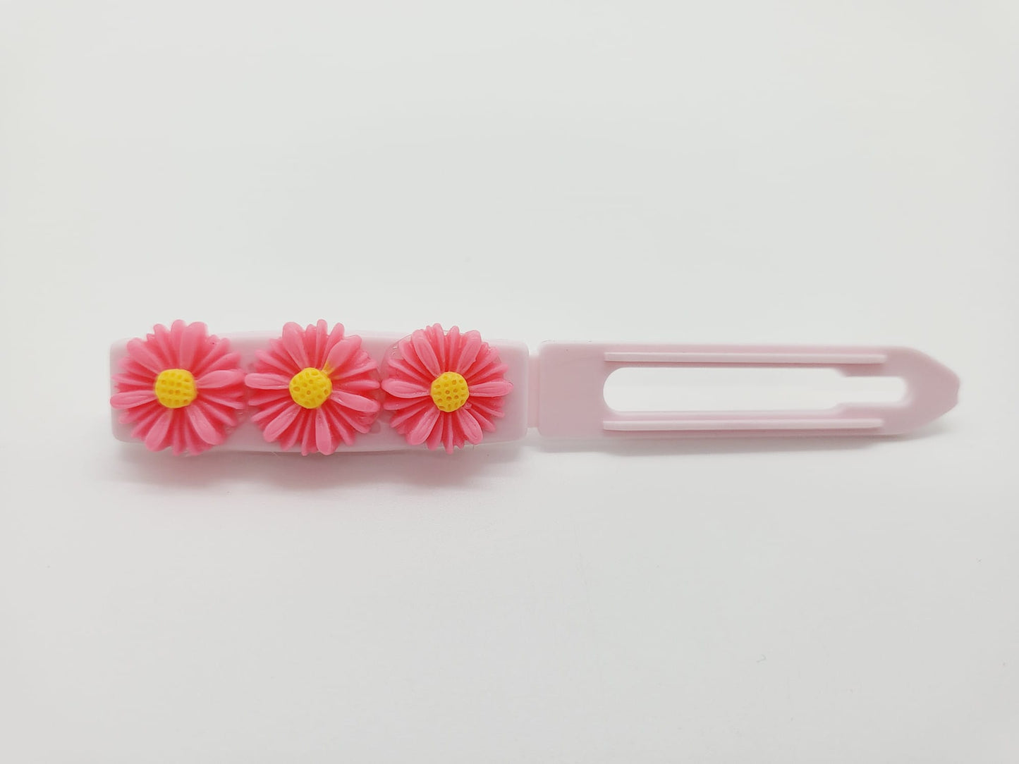 Pretty Pink Daisy Chain Flower Top Knot Clip