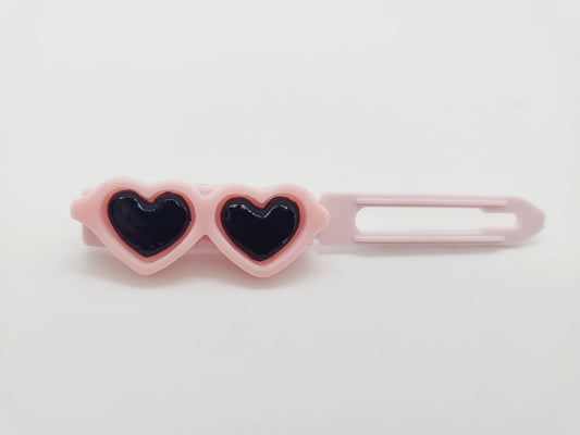 Pink Fun Heart Sunglasses Top Knot Clip