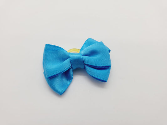 Blue Satin Designer Top Knot soft bow elastic band for dogs
