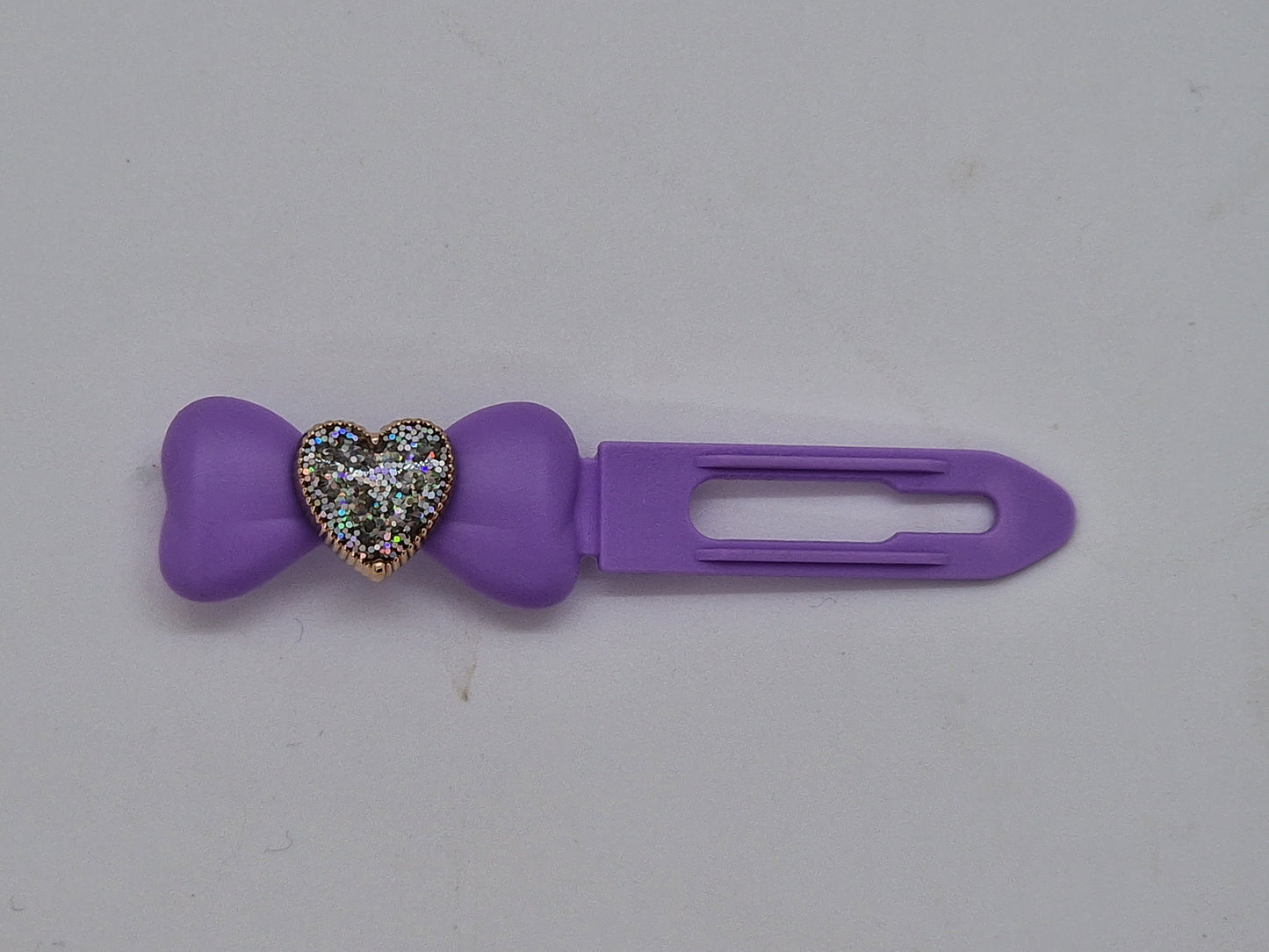 Glitter Diamante Heart Barrette 3.5cm Novelty clip