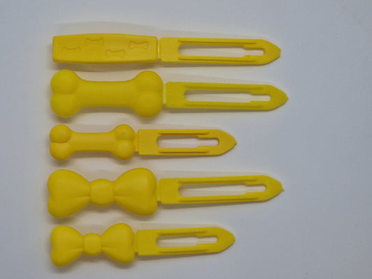 Sunshine Yellow Posh Puppy UK Barrette top knot plastic clip