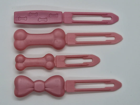 Pearl Pink Posh Puppy UK Barrette top knot plastic clip