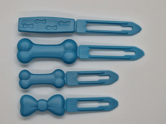 Aqua Blue Posh Puppy UK Barrette top knot plastic clip