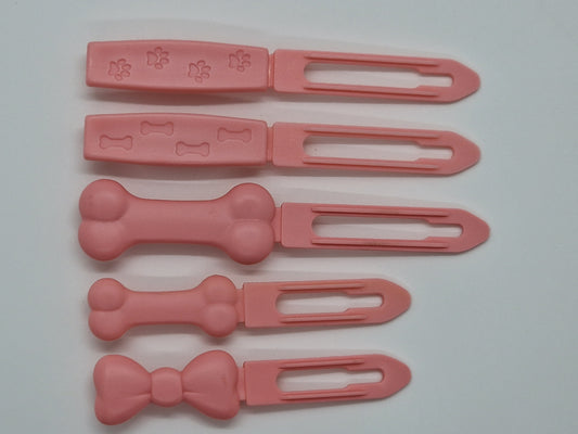 Pastel Pink Posh Puppy UK Barrette top knot plastic clip