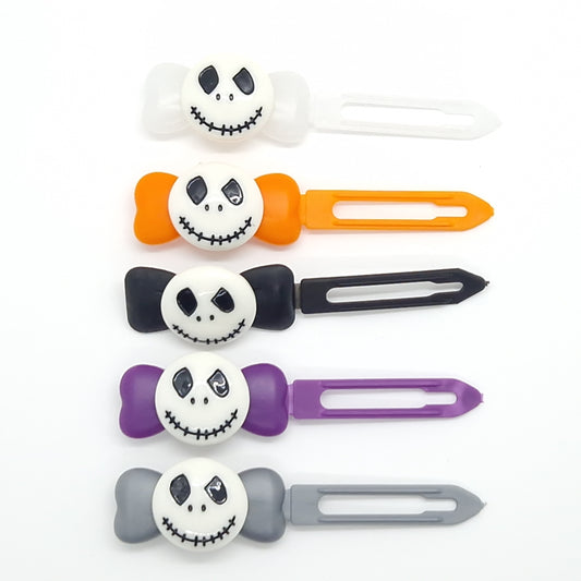 Barrette squelette Halloween Spooky Jack 4,5 cm, clip fantaisie