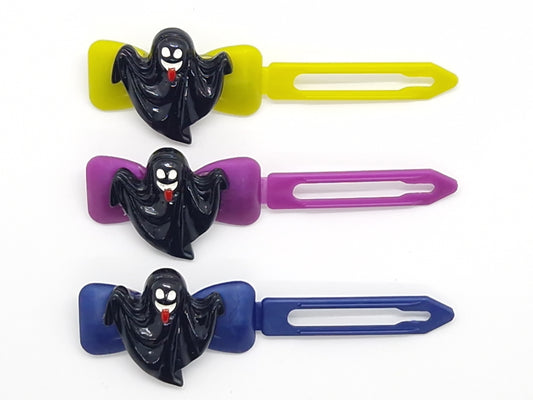 Halloween Spooky Black Ghost Barrette 4.5cm Novelty clip