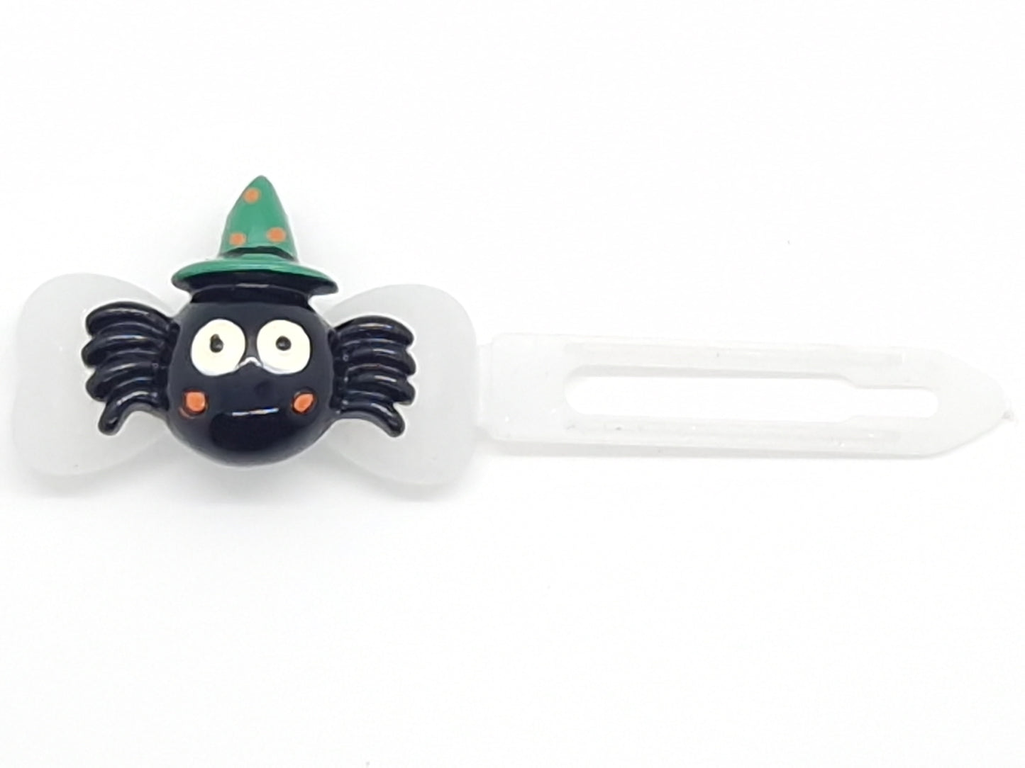 Halloween Spooky Green Hat Spider Barrette 4.5cm Novelty clip