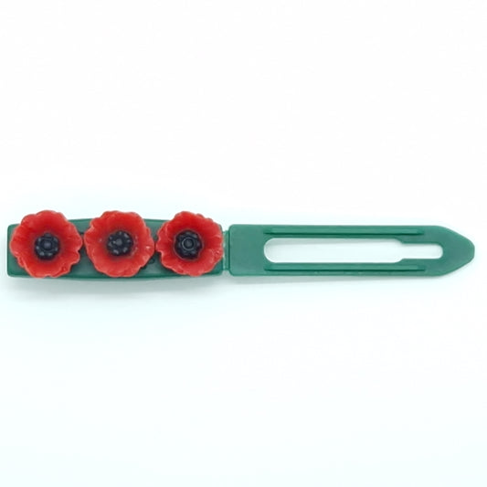 Poppies Barrette 4.5cm Remembrance Novelty clip