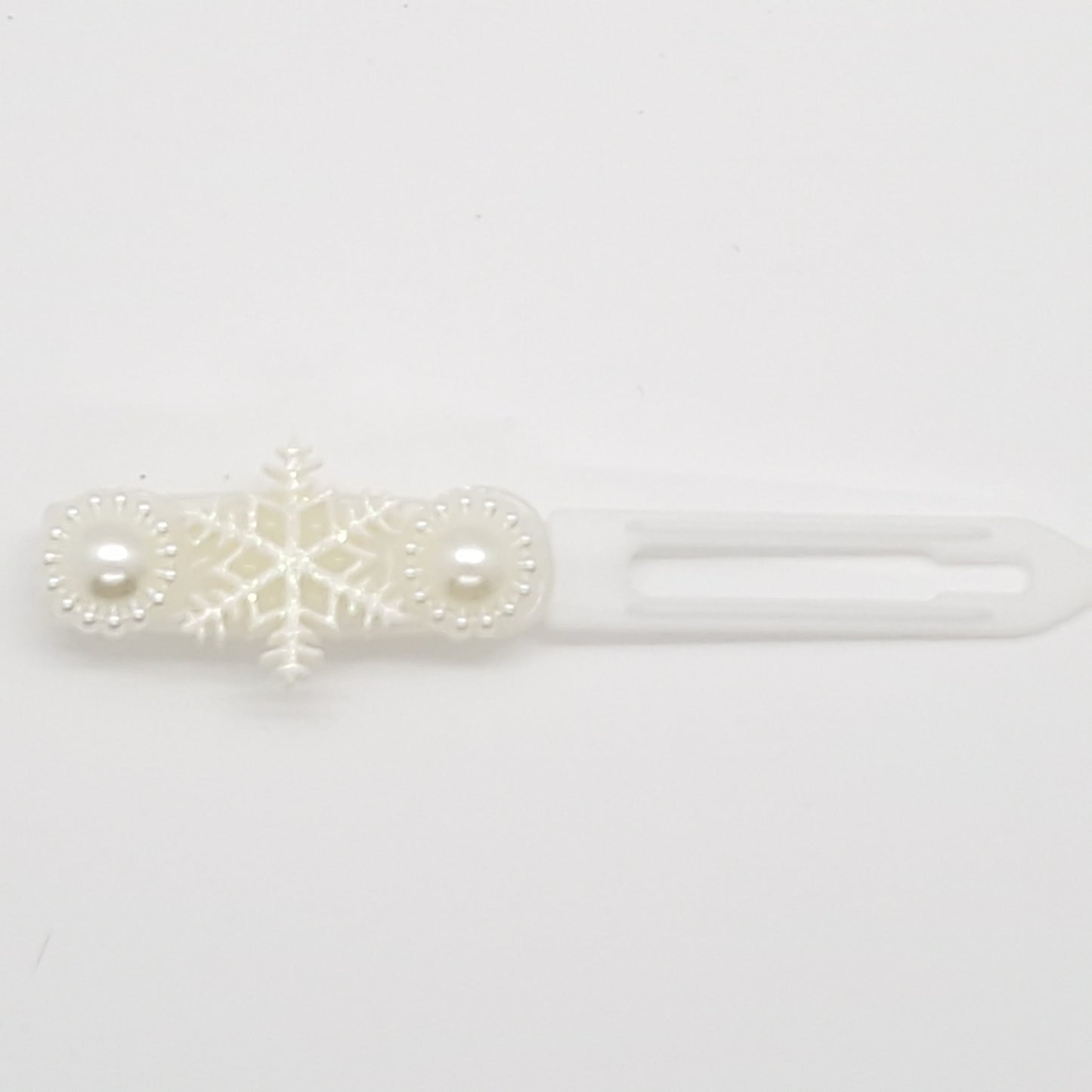 Winter Pearl & Snowflake Barrette 4.5cm Novelty clip