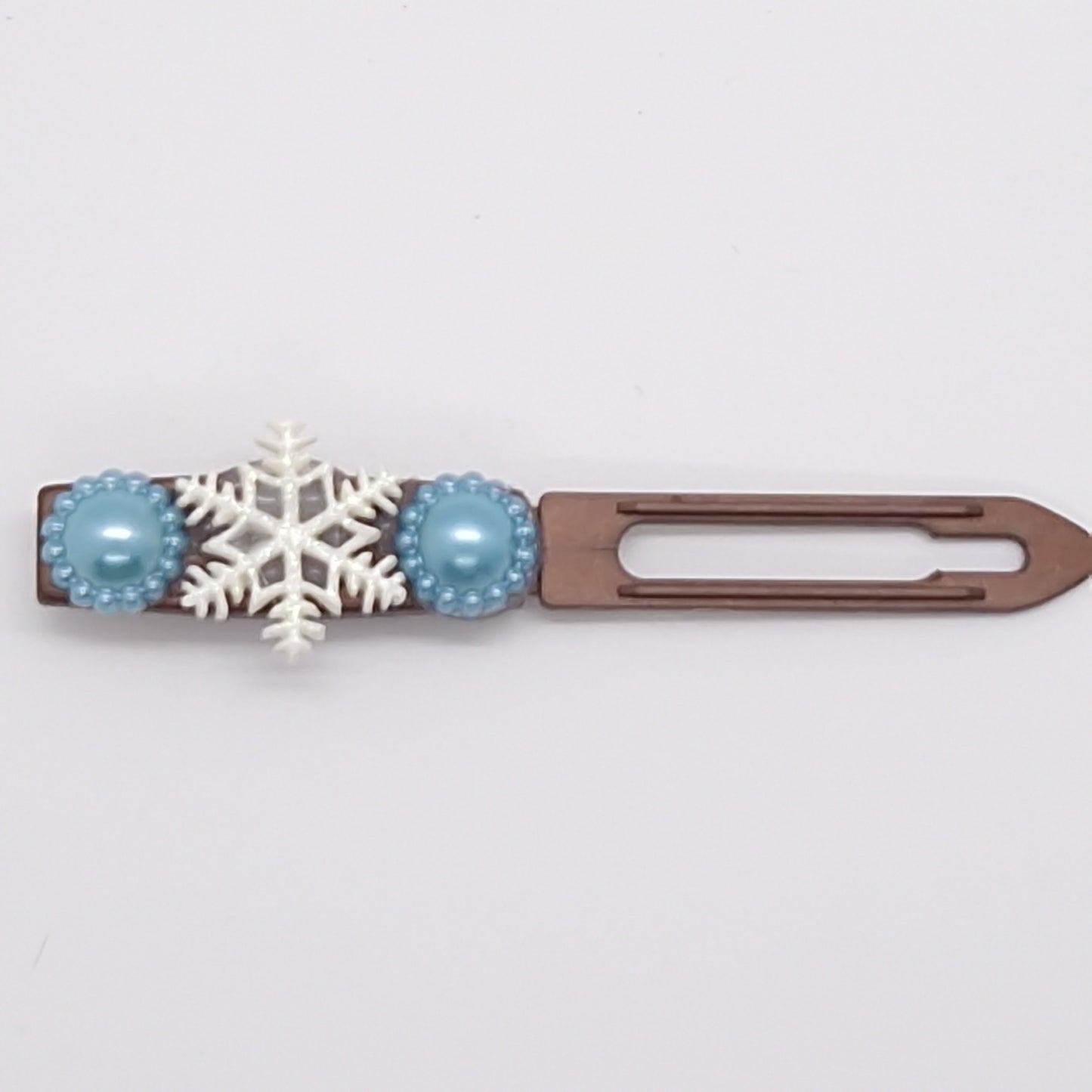 Winter Pearl & Snowflake Barrette 4.5cm Novelty clip