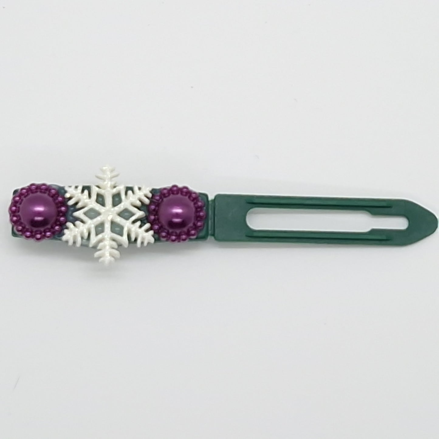 Winter Pearl & Snowflake Barrette 4.5cm Novelty clip