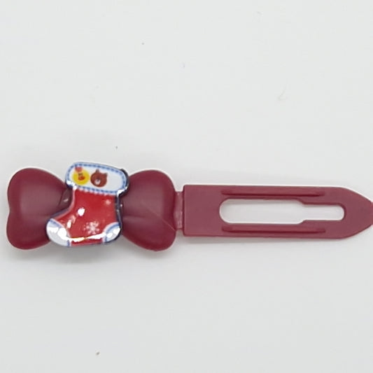 Christmas Stocking Barrette 3.5cm Novelty clip