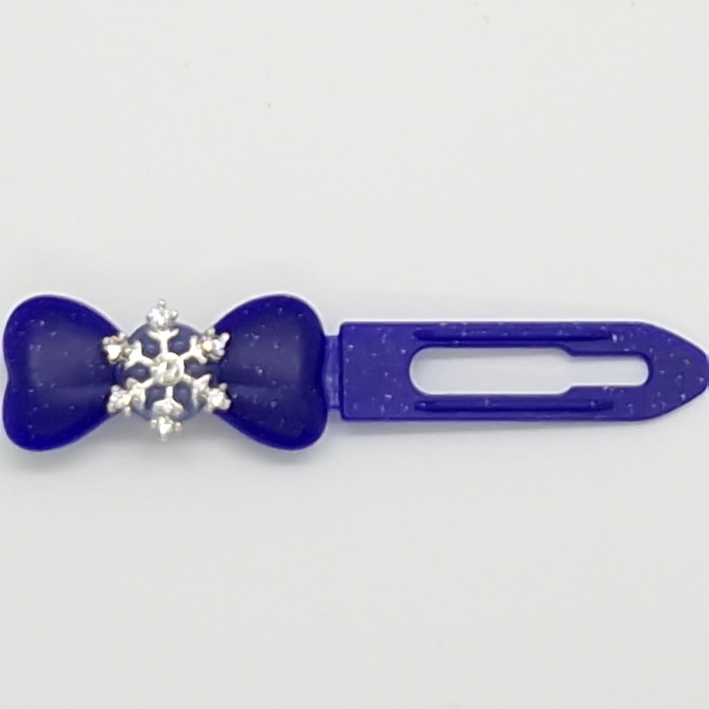 Christmas Diamante Snowflake Barrette on 3.5cm Novelty clip