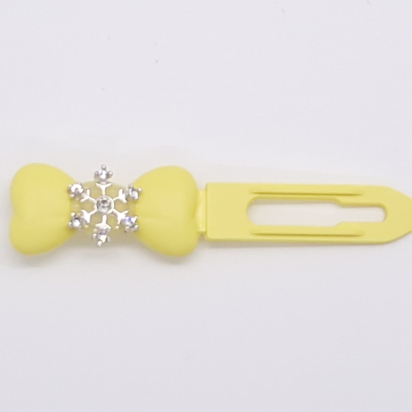 Christmas Diamante Snowflake Barrette on 3.5cm Novelty clip