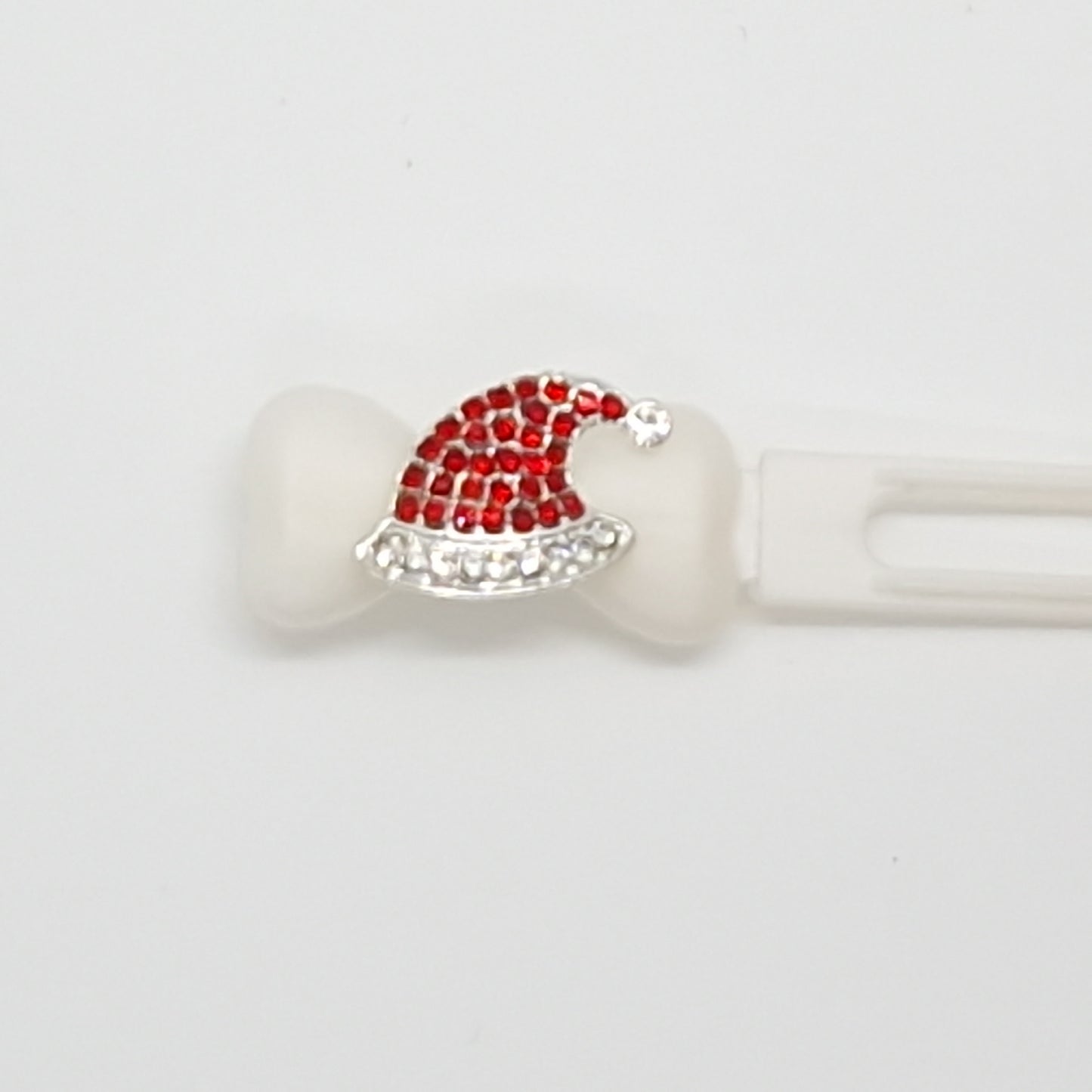 Christmas Diamante Santa Hat Barrette on 3.5cm Novelty clip