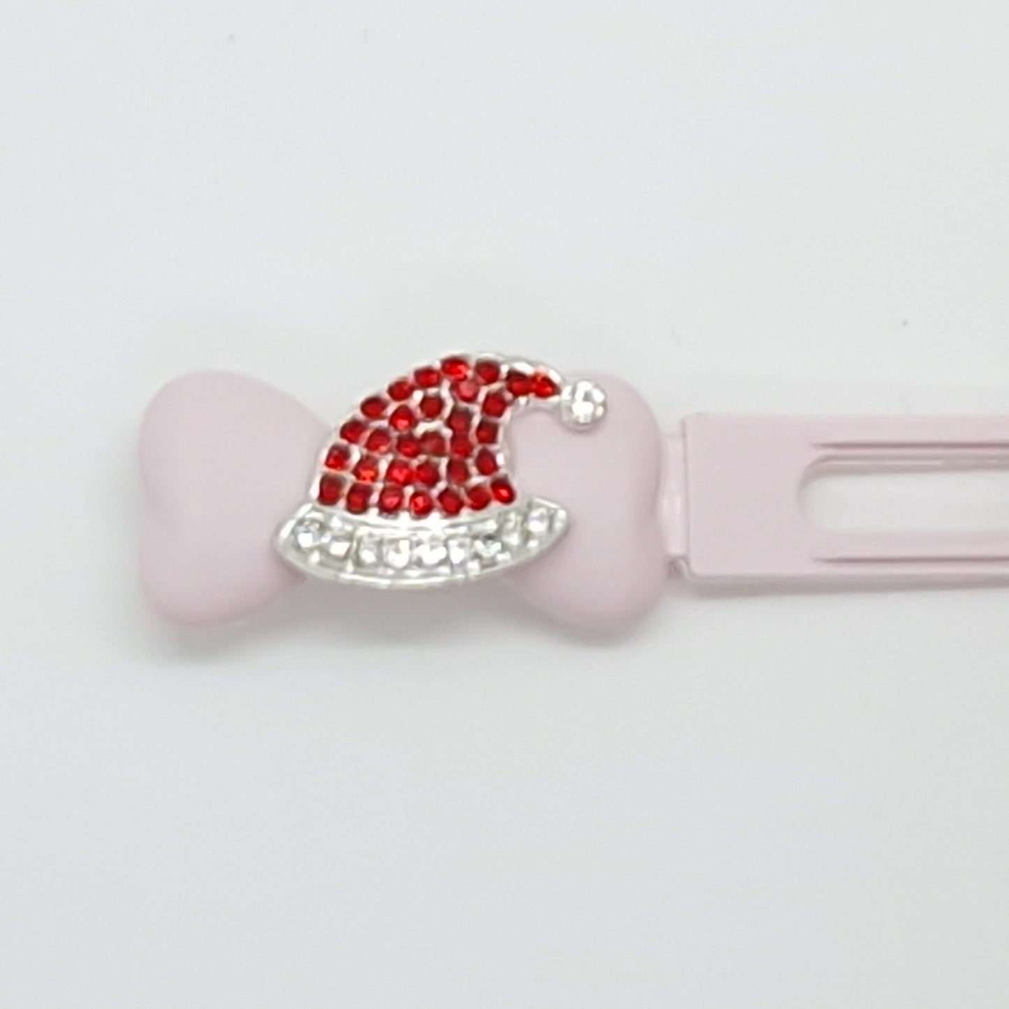 Christmas Diamante Santa Hat Barrette on 3.5cm Novelty clip