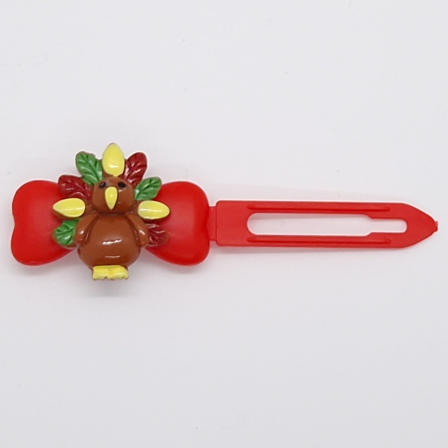 Christmas & ThanksGiving Turkey Barrette on 4.5cm Novelty clip