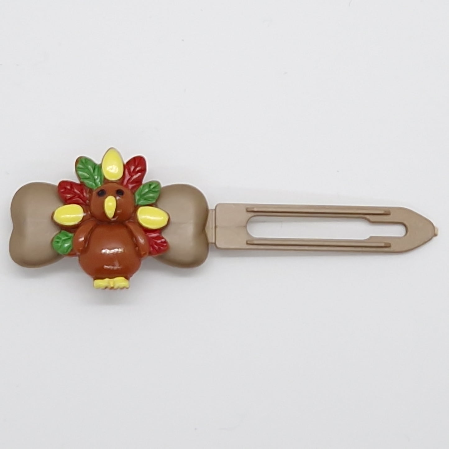 Christmas & ThanksGiving Turkey Barrette on 4.5cm Novelty clip