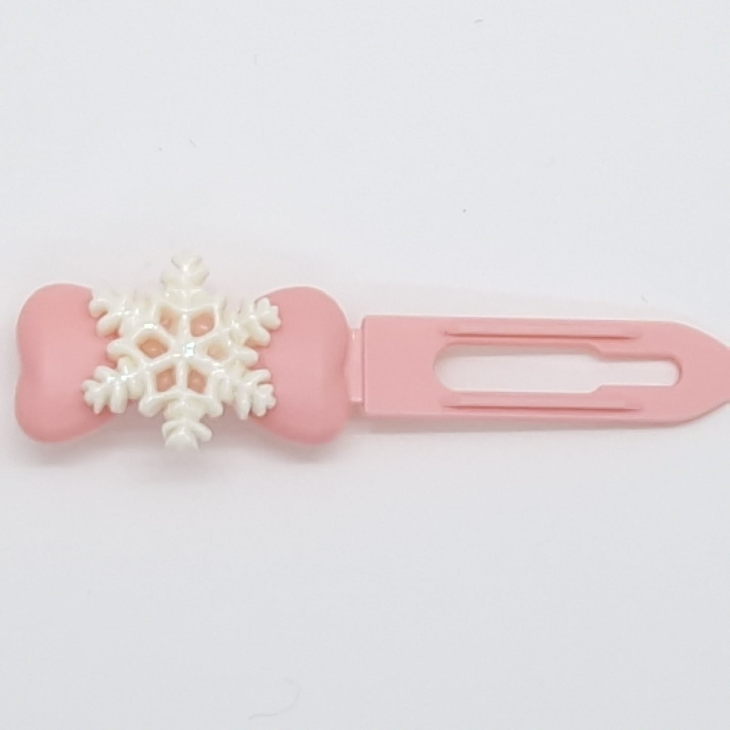 Barrette flocon de neige de Noël et d'hiver sur clip fantaisie de 3,5 cm