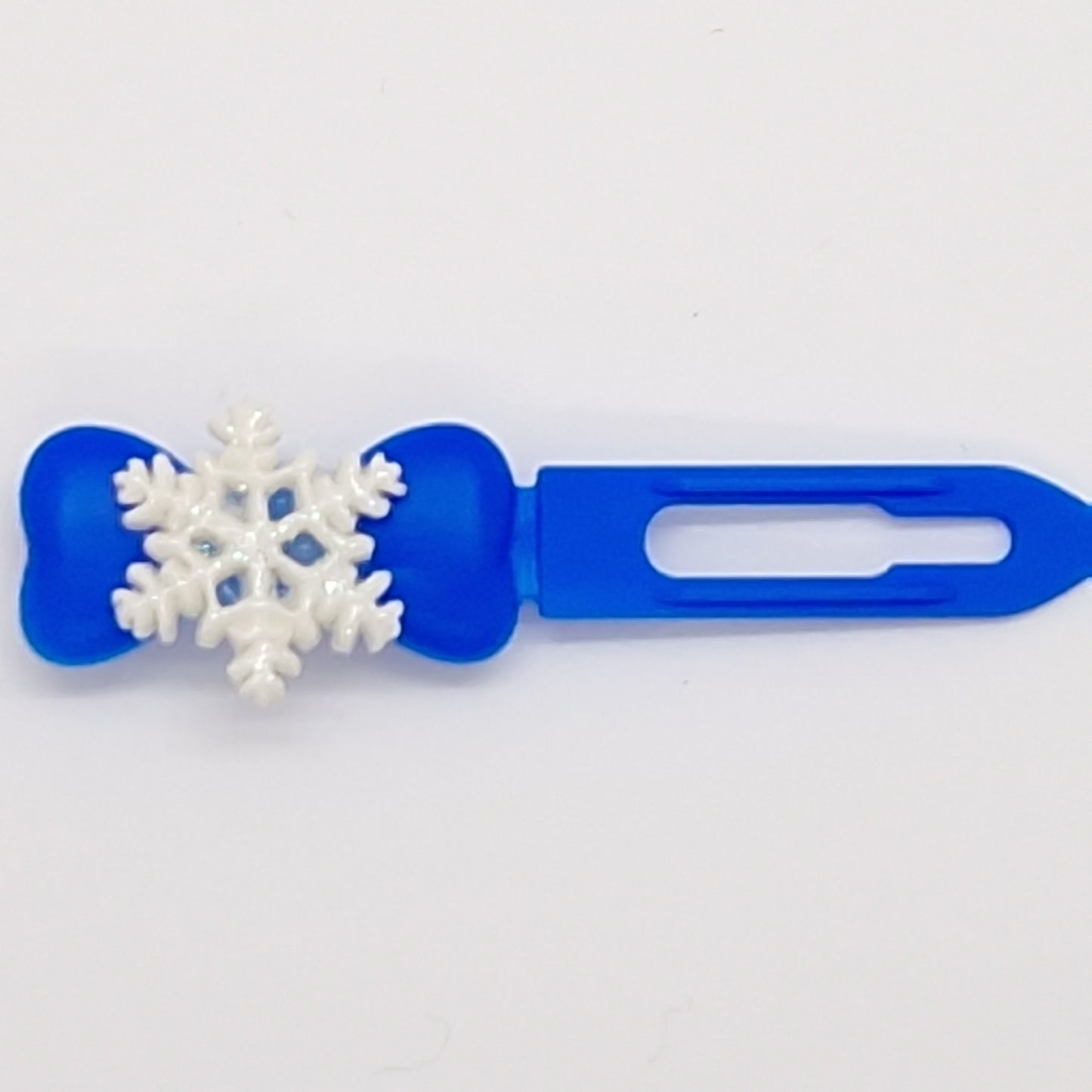 Barrette flocon de neige de Noël et d'hiver sur clip fantaisie de 3,5 cm