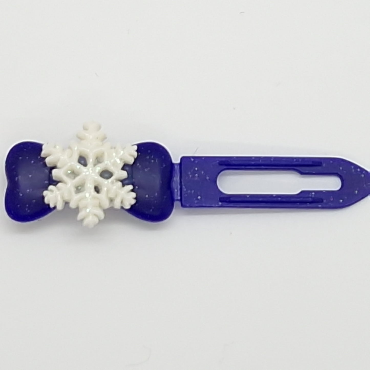 Barrette flocon de neige de Noël et d'hiver sur clip fantaisie de 3,5 cm