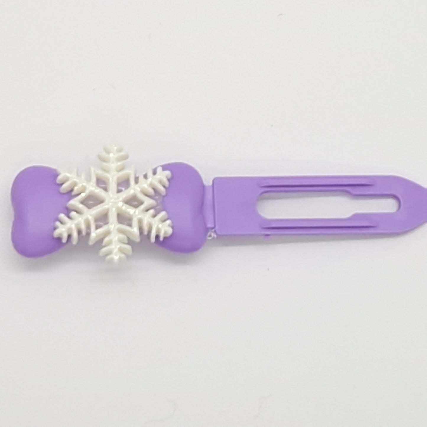 Barrette flocon de neige de Noël et d'hiver sur clip fantaisie de 3,5 cm