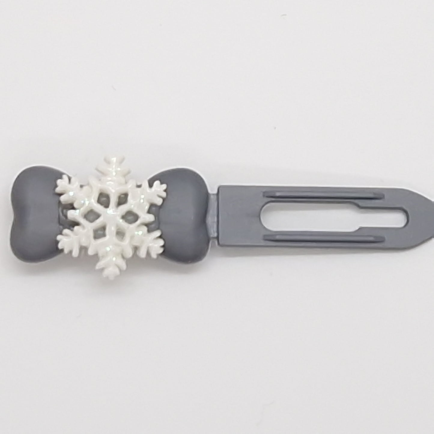 Barrette flocon de neige de Noël et d'hiver sur clip fantaisie de 3,5 cm