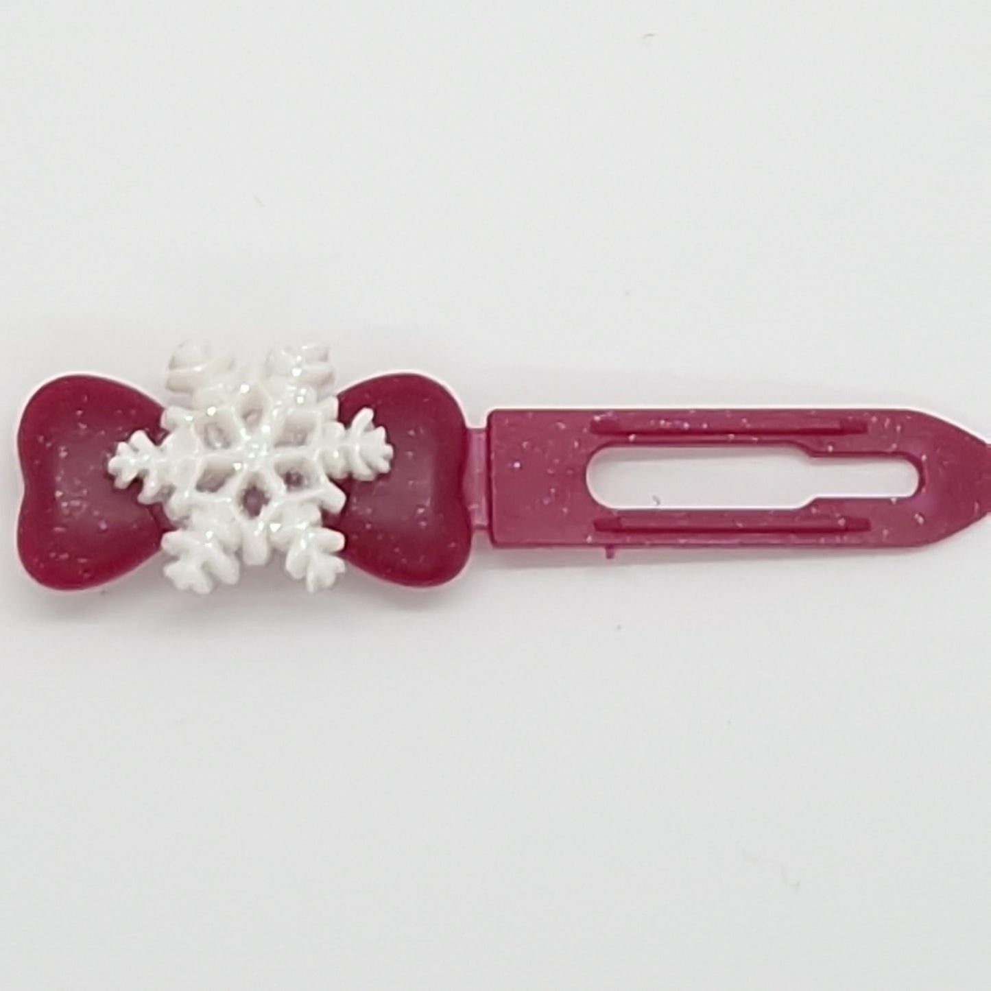 Barrette flocon de neige de Noël et d'hiver sur clip fantaisie de 3,5 cm