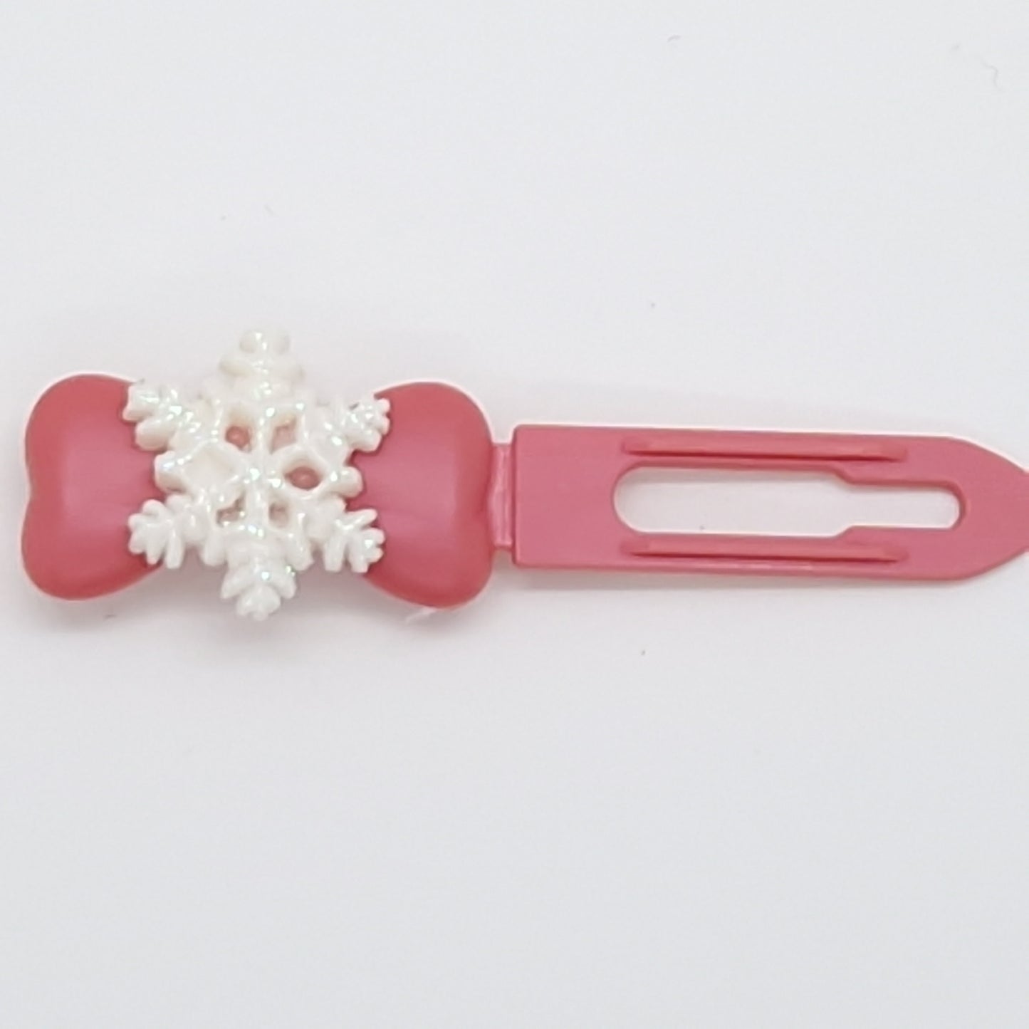 Barrette flocon de neige de Noël et d'hiver sur clip fantaisie de 3,5 cm