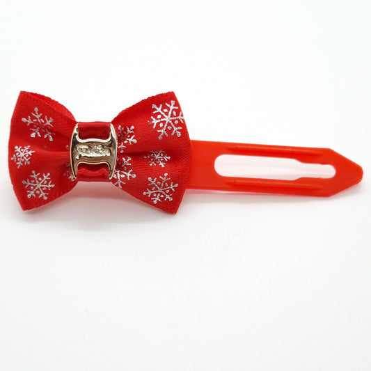 Christmas Soft Bow on 3.5cm Clip