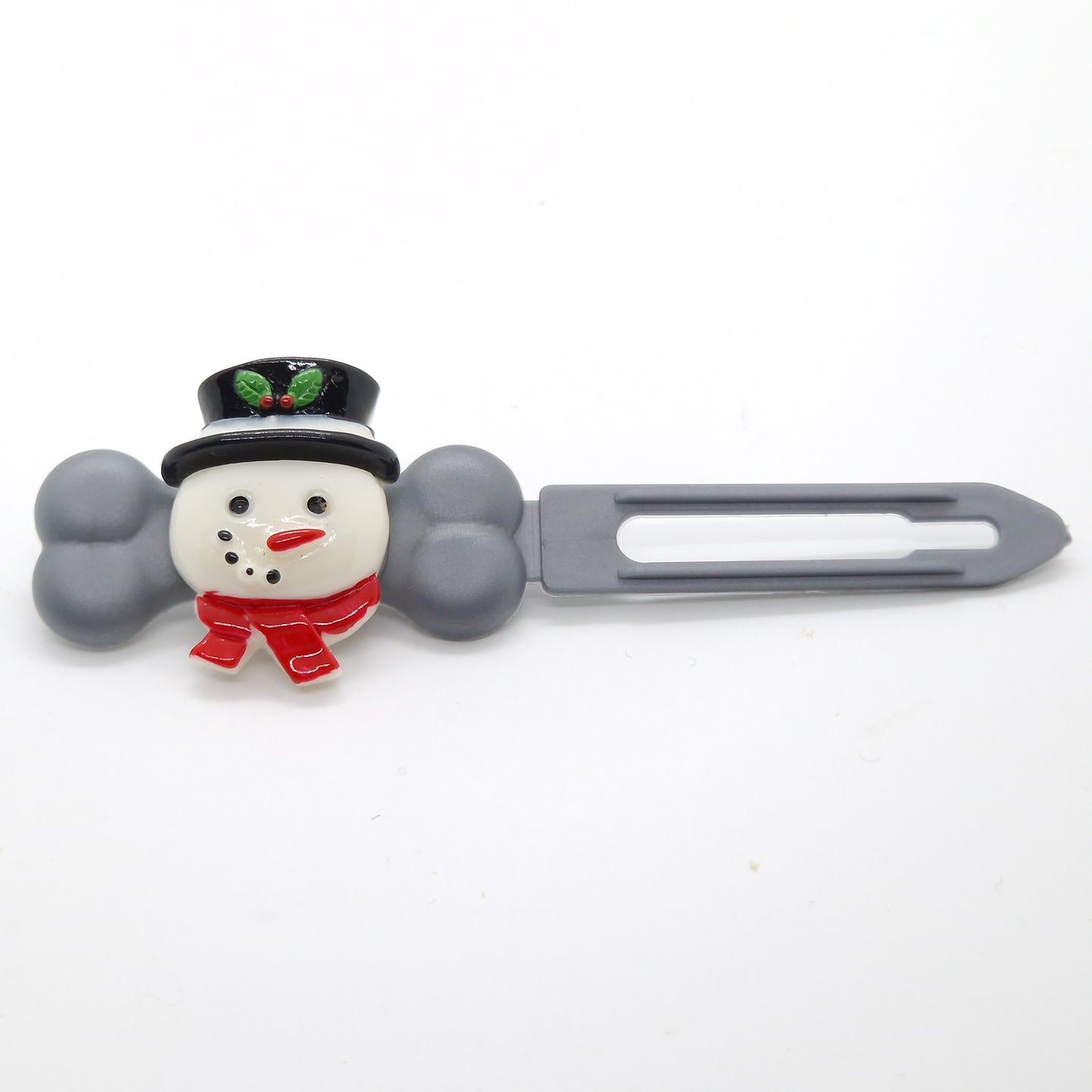 Christmas Snowman Barrette on 4.5cm Novelty clip