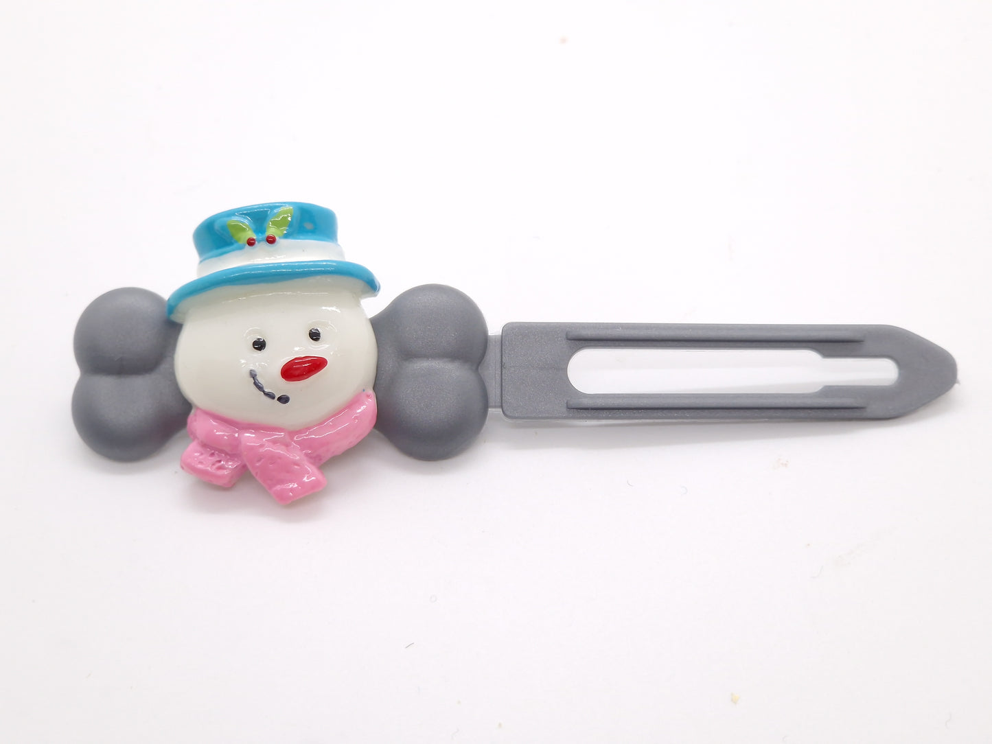 Christmas Snowman Barrette on 4.5cm Novelty clip