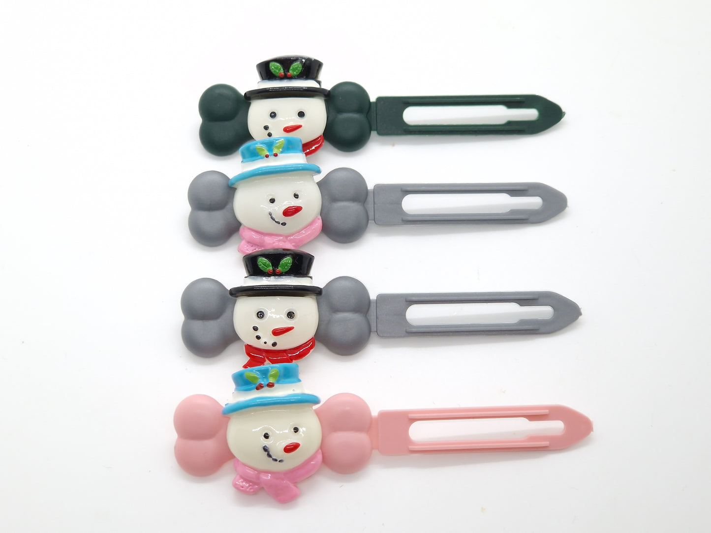 Christmas Snowman Barrette on 4.5cm Novelty clip