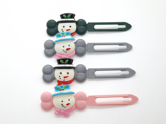 Christmas Snowman Barrette on 4.5cm Novelty clip