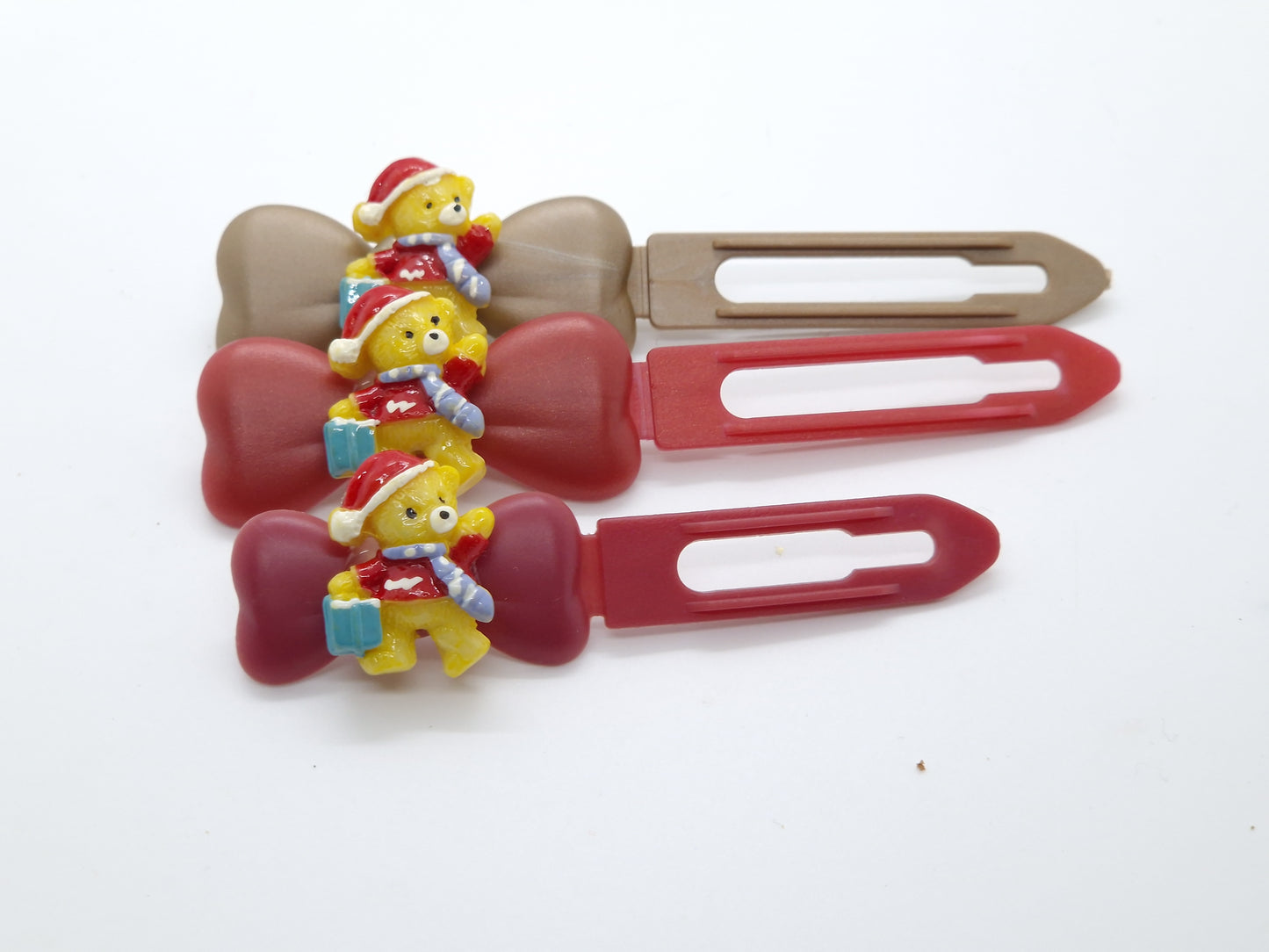 Barrette Nounours de Noël 4,5 cm Clip fantaisie