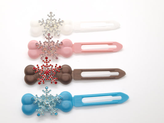 Christmas Bling Snowflakes on 4.5cm Clip