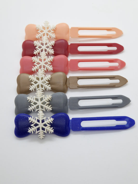 Christmas & Winter Snowflake Barrette on 4.5cm Novelty clip