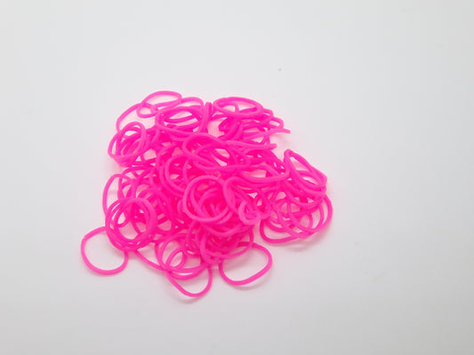 Neon Pink Rubber Top Knot Elastics