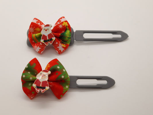 Christmas Soft Bows on 4.5cm & 3.5cm Clips