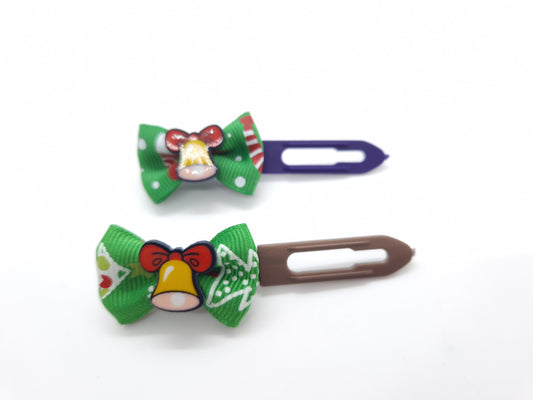 Christmas Soft Bows on 3.5cm Clips