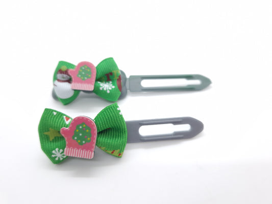 Christmas Soft Bows on 3.5cm & 4.5cm Clips