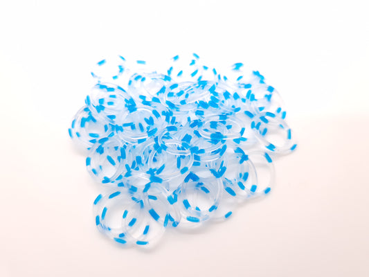Clear & Clear Blue Rubber Top Knot Elastics