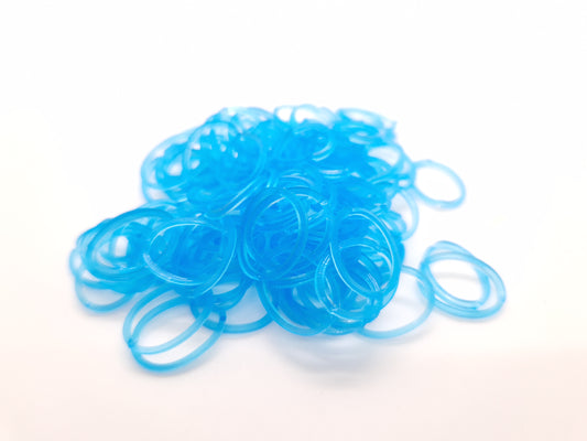 Clear Blue Rubber Top Knot Elastics
