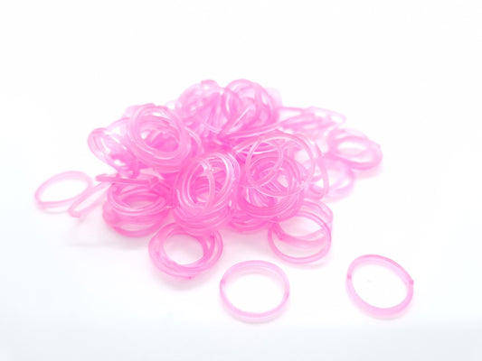 Clear Pink Rubber Top Knot Elastics