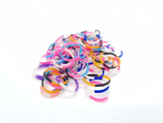 Mixed Multi Coloured Rubber Top Knot Elastics