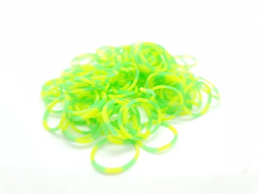 Yellow & Green Rubber Top Knot Elastics