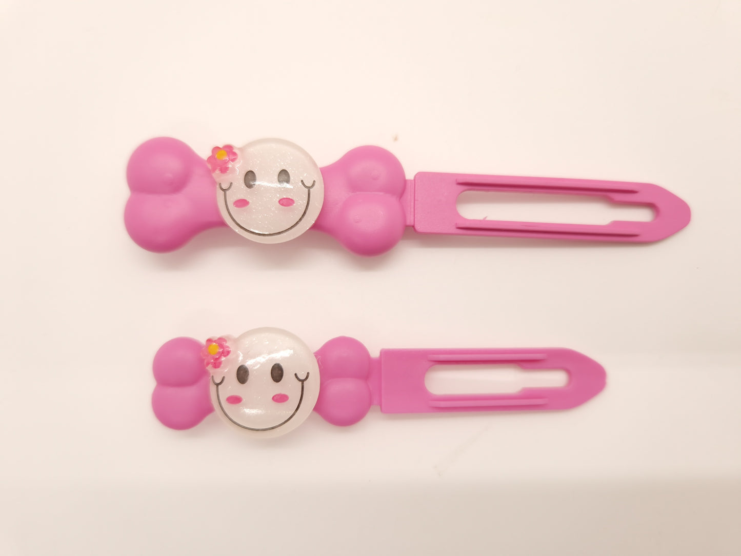 Smiley Face Barrette Novelty 3.5cm & 4.5cm clip