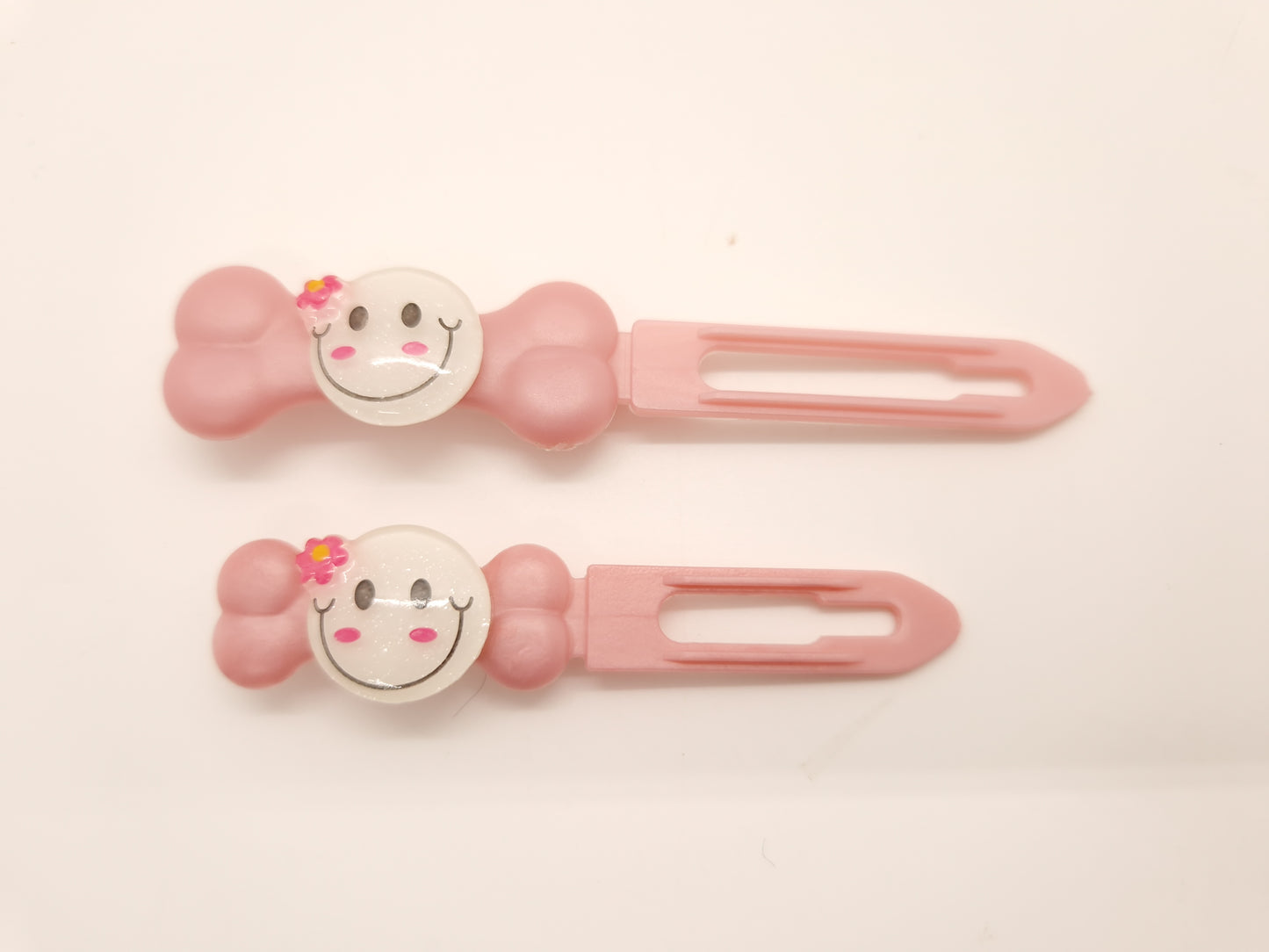 Smiley Face Barrette Novelty 3.5cm & 4.5cm clip