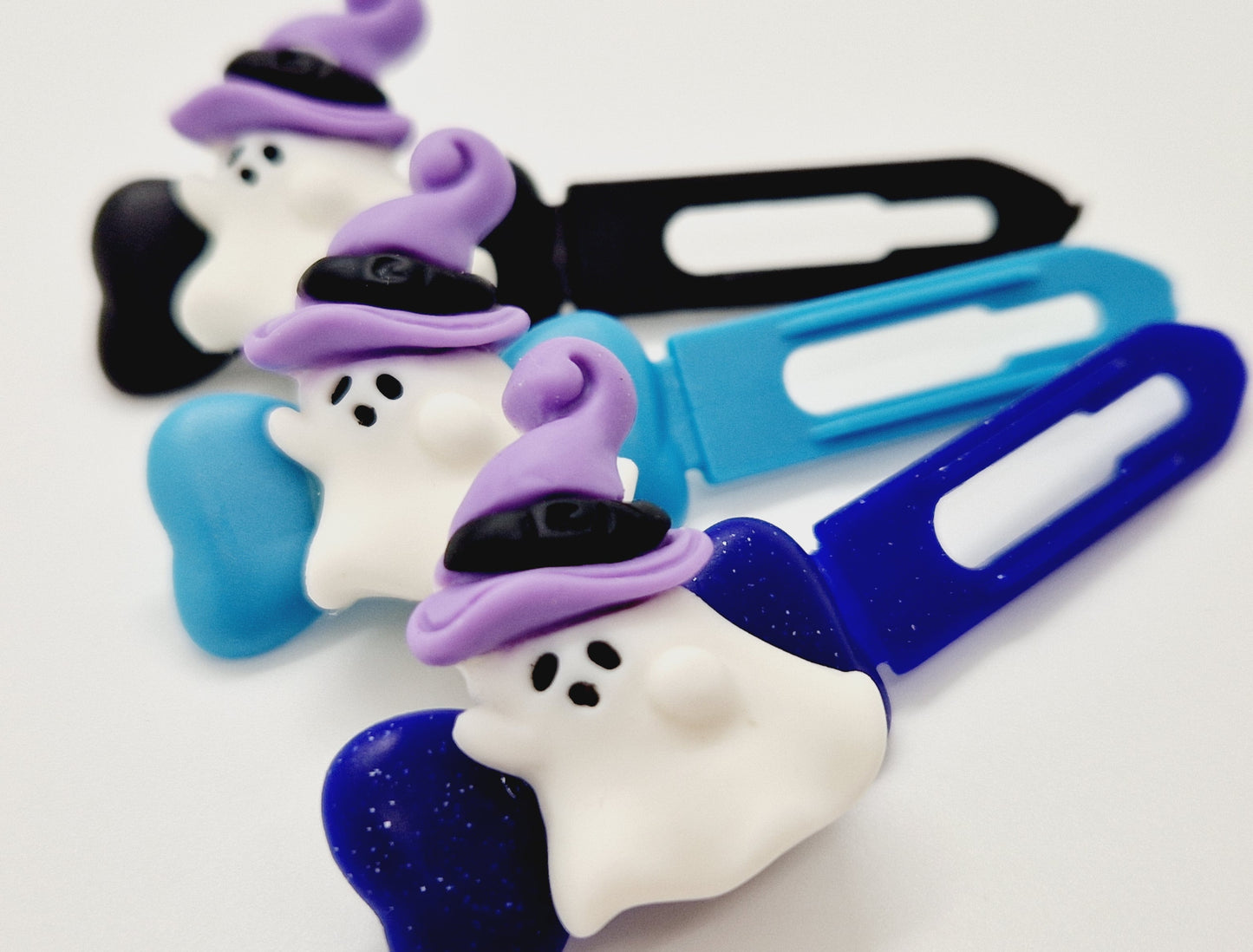 Halloween Ghost in Hat Barrette 4.5cm & 3.5cm Novelty clip